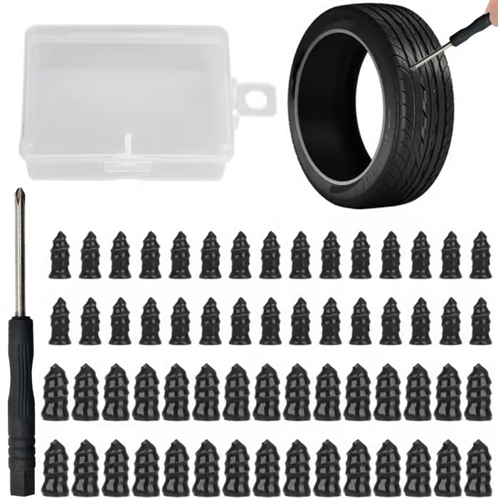 ⚙️Rubber Tire Repair Kit – 2 Sizes Nails + Free Screwdriver